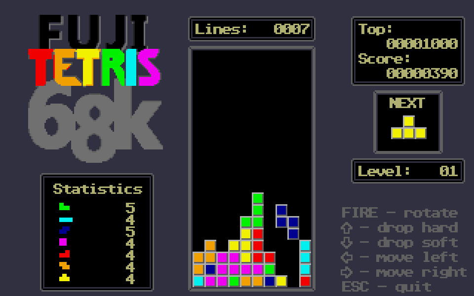 Fuji Tetris 68k atari screenshot